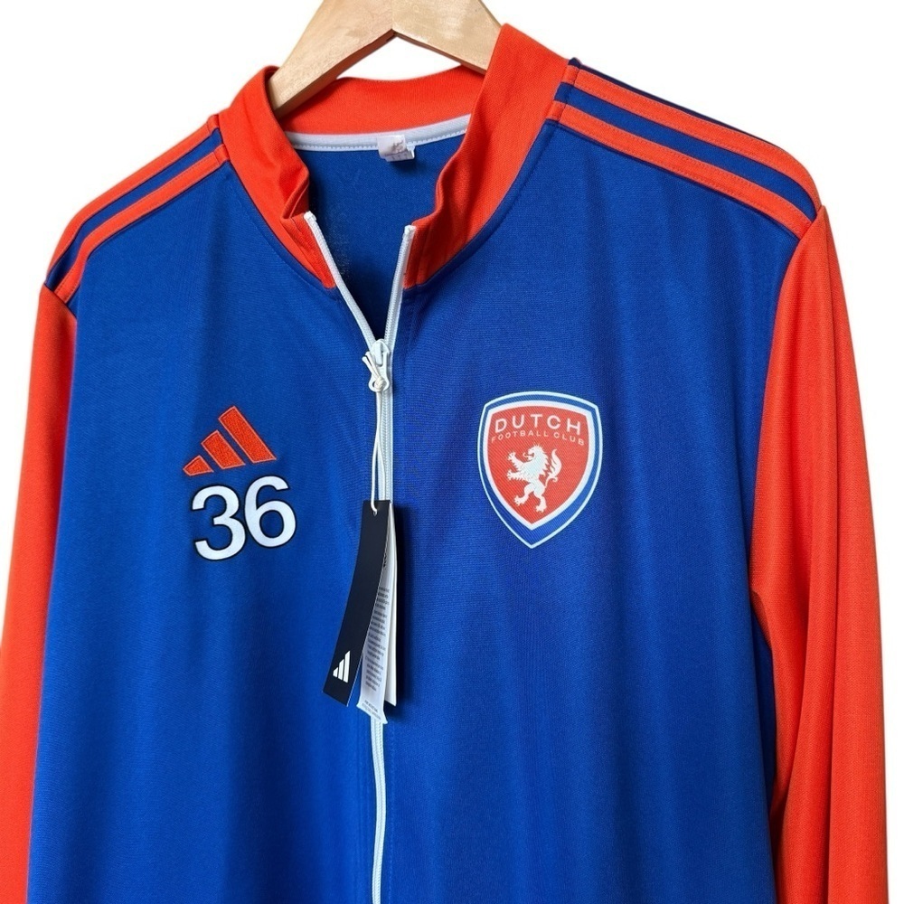 Adidas Men's Blue Dutch Football Club Track Jacket Size XL Varsity Style Soccer